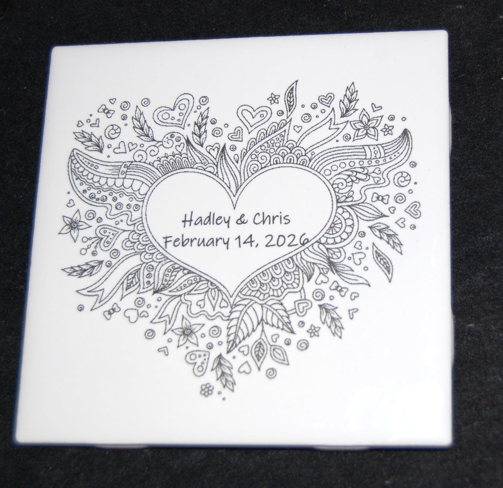 Ceramic Tiles for Wedding Boho Heart