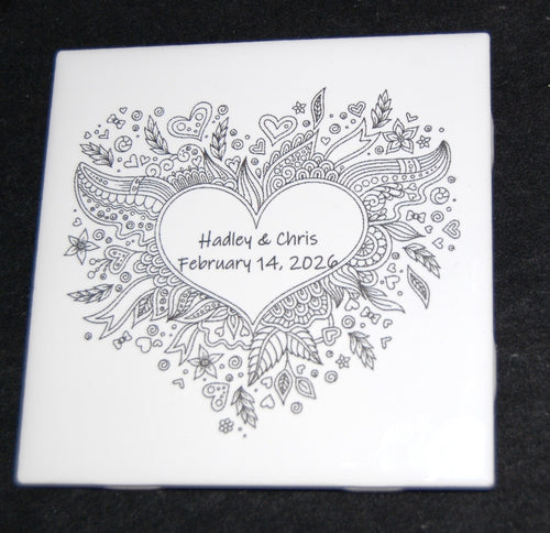 Ceramic Tiles for Wedding Boho Heart