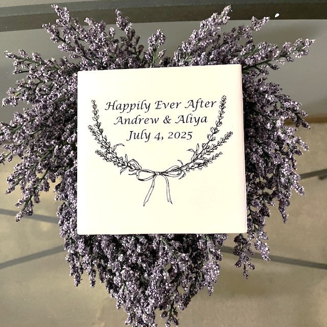 Ceramic Tiles for Wedding with Lavender Wreath