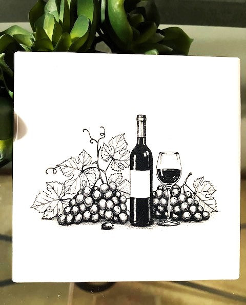 Ceramic Tiles for Wedding Wine and Grapes
