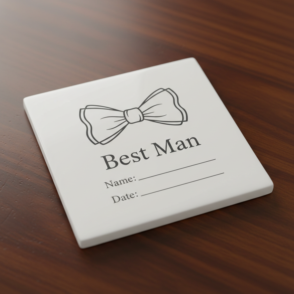 White Ceramic Tile Coaster